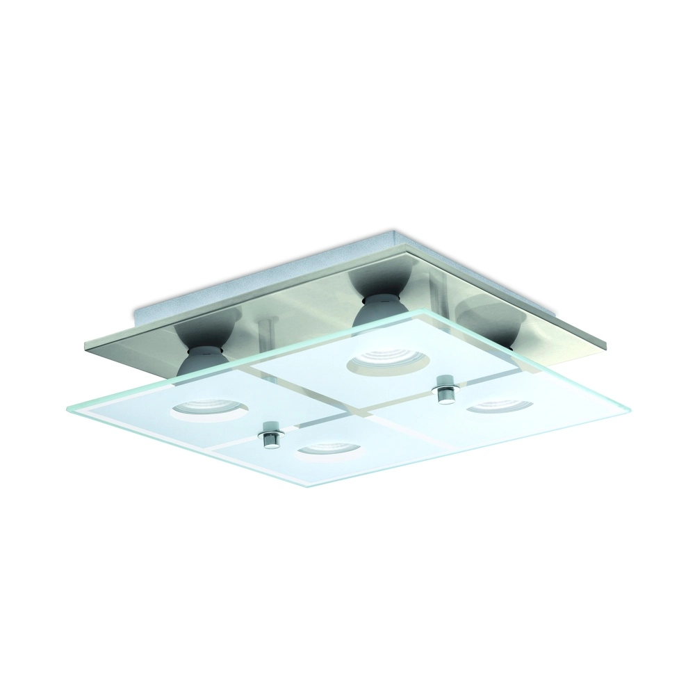 Lampe de plafond Cabo-Sd Nickel carré S