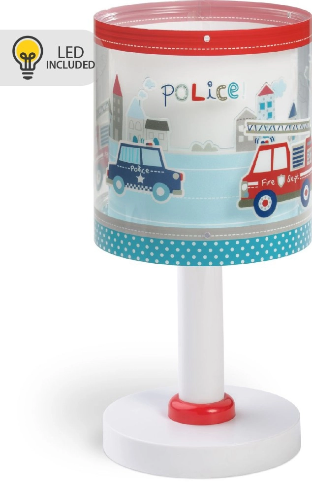 Lampe de table pour chambre d’enfant Police bleu Lampe de table pour chambre d’enfant Police bleu