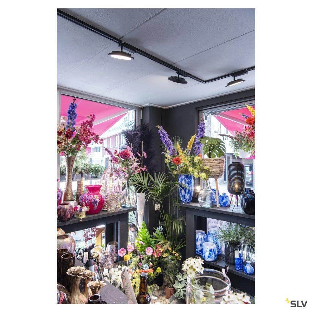 Panneau LED monophasé Panel Track rond noir SLV 4024163250856