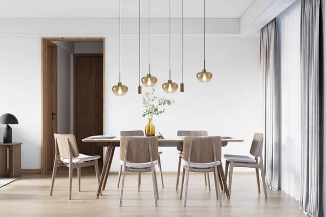 Suspension 6 lumières Genua Marron avec 4x verre doré et 2x pendentif Masterlight 8718121357003