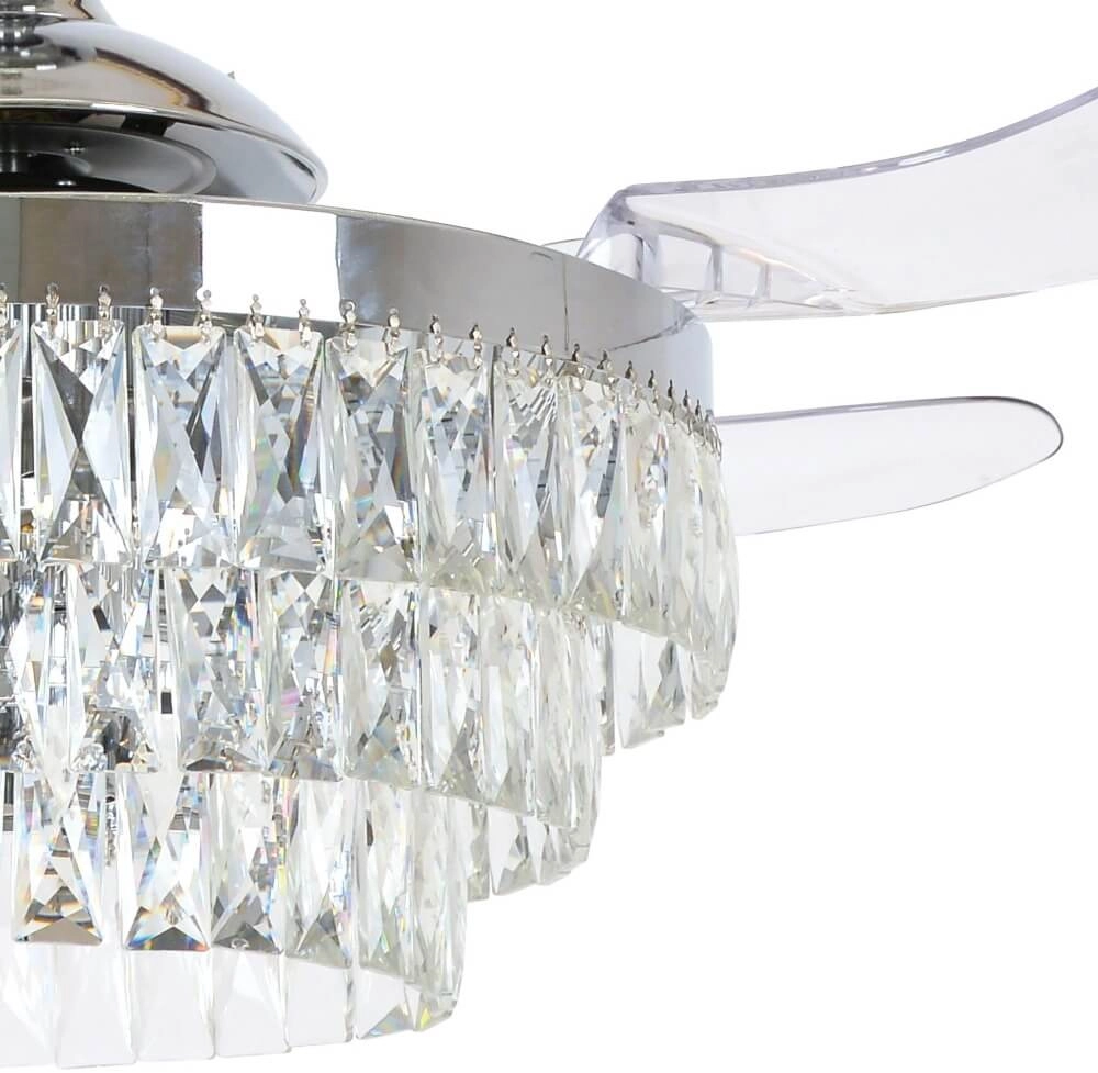 Ventilateur de plafond chromé avec cristal Fanway Veil Ø 122 cm Beacon 9333509143987