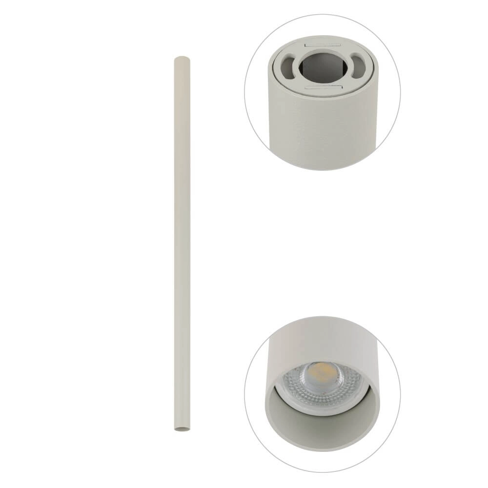 Spot long en saillie Fourty L 90cm - gris clair Lyora 5903139108959