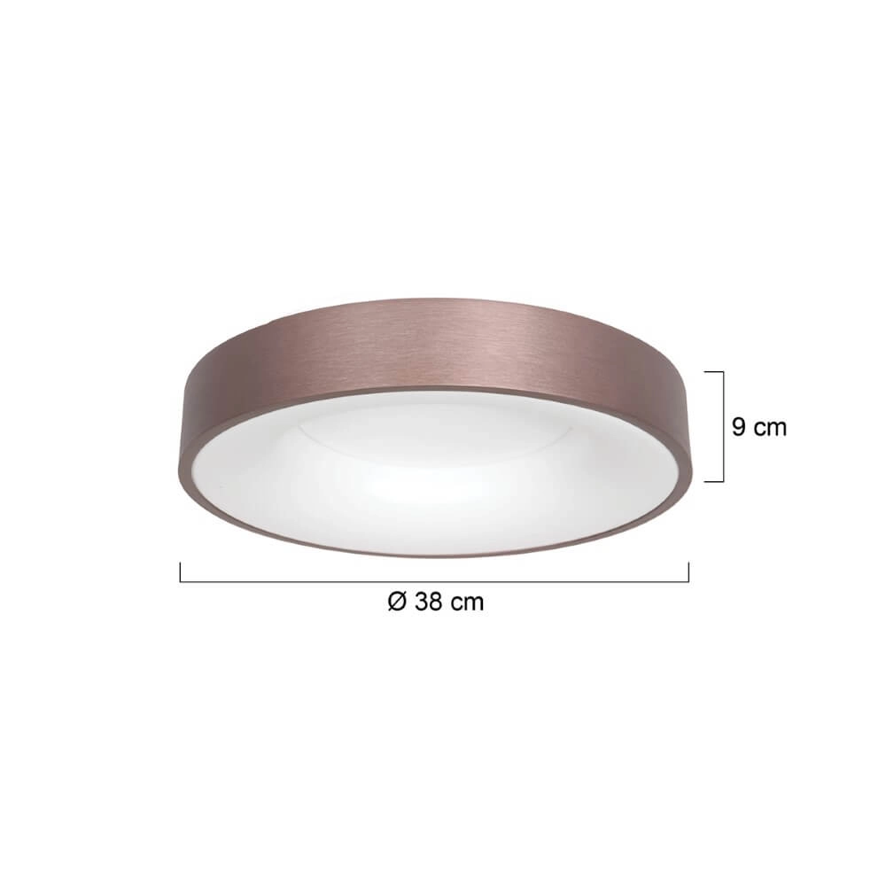 Plafonnier LED en bronze Ringlede Ø 38 cm Steinhauer 8712746167405