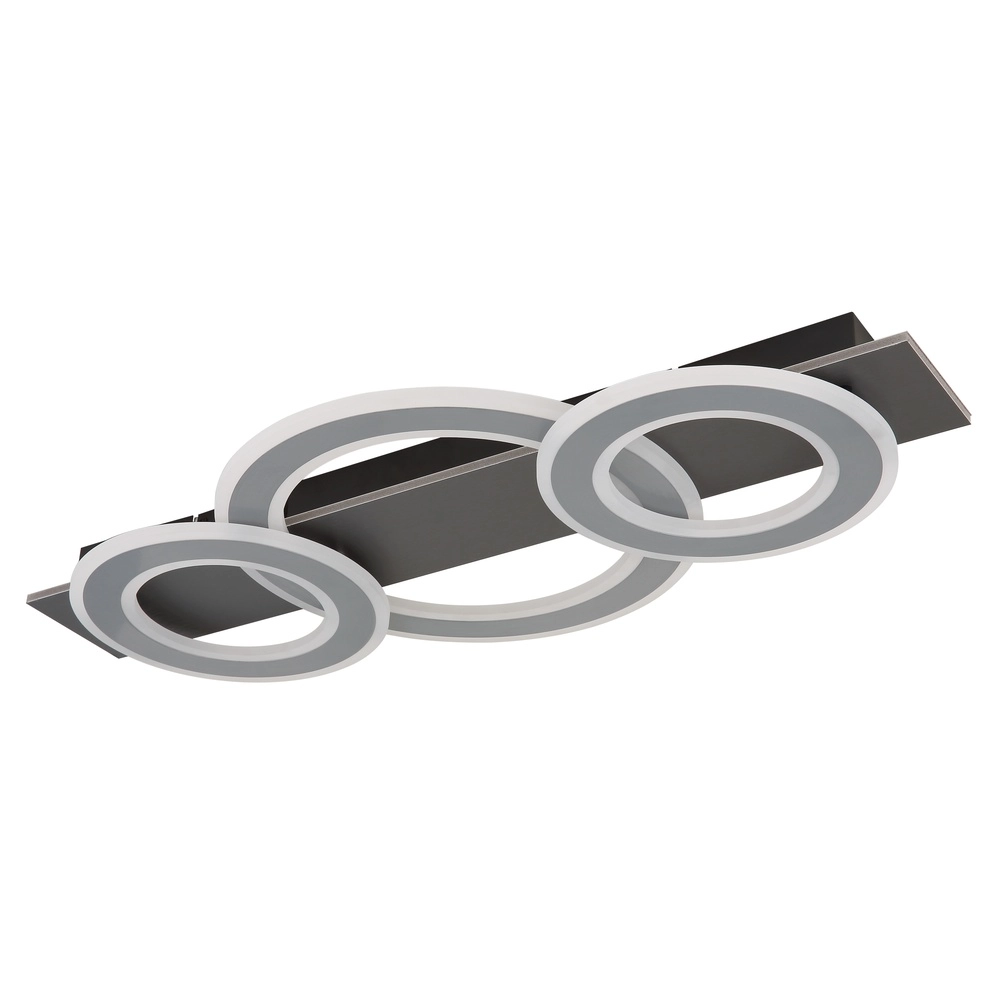 Lampe de plafond à design Jayden Anneaux 3 d’anthracite Globo 9007371456055