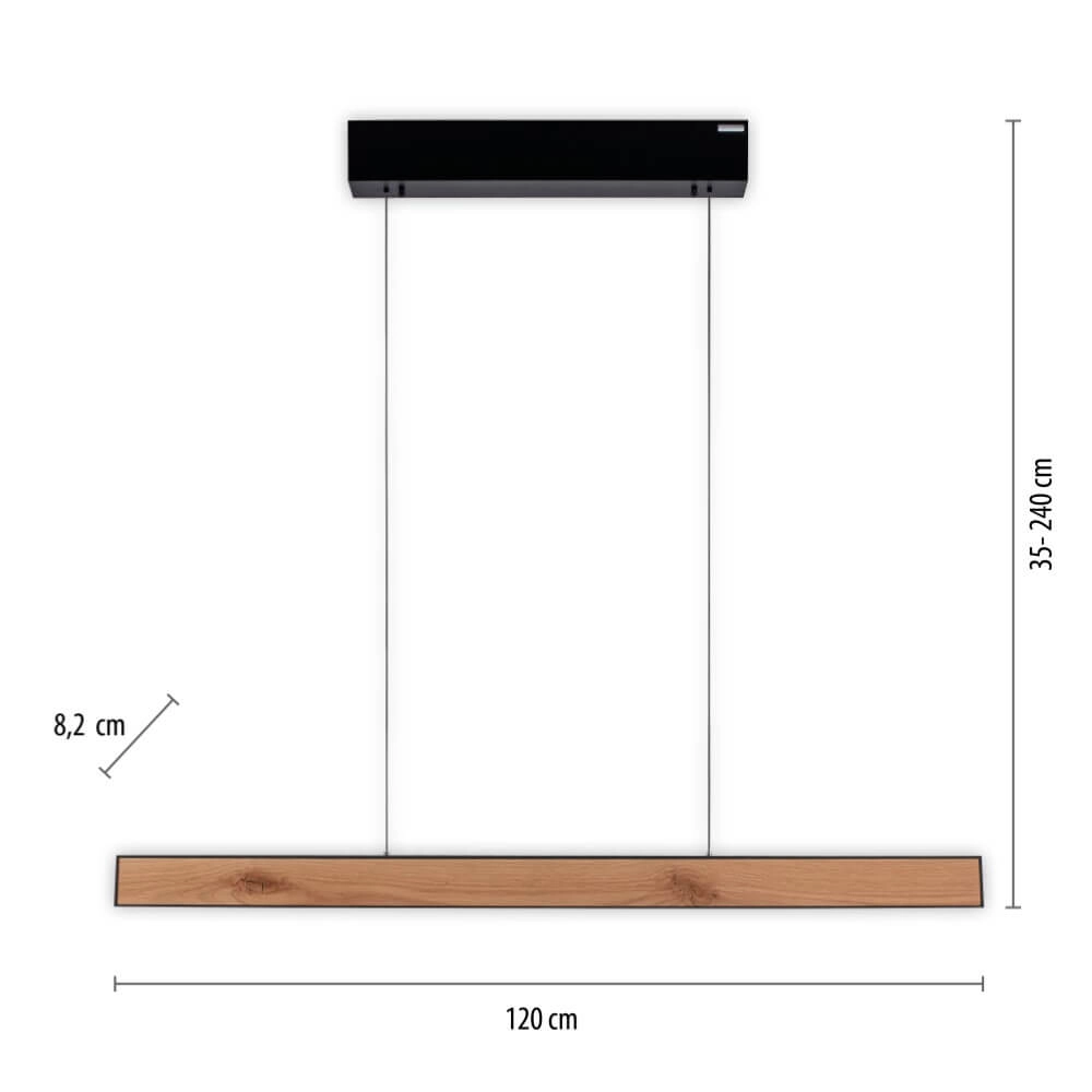 Lampe suspendue design Pure E-Motion bois Paul Neuhaus 4012248372937