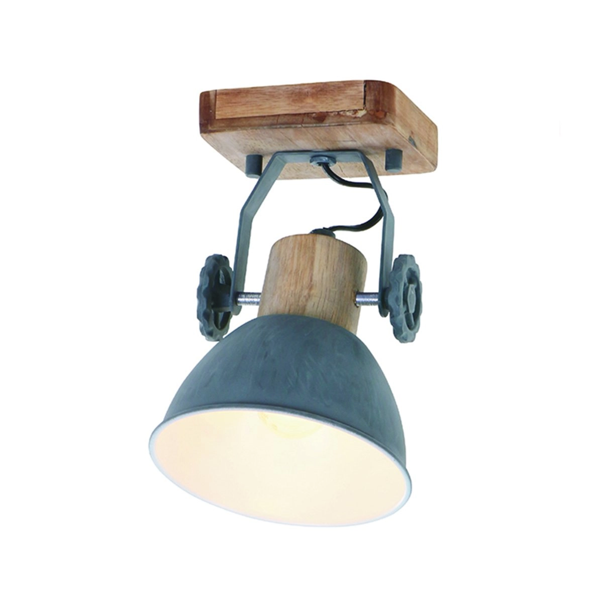 spot Gearwood bleu gris vintage avec du bois marron