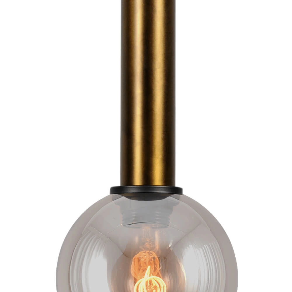 Lampe suspendue Ø 15cm Bella 2 Laiton antique avec verre doré Masterlight 8718121334035