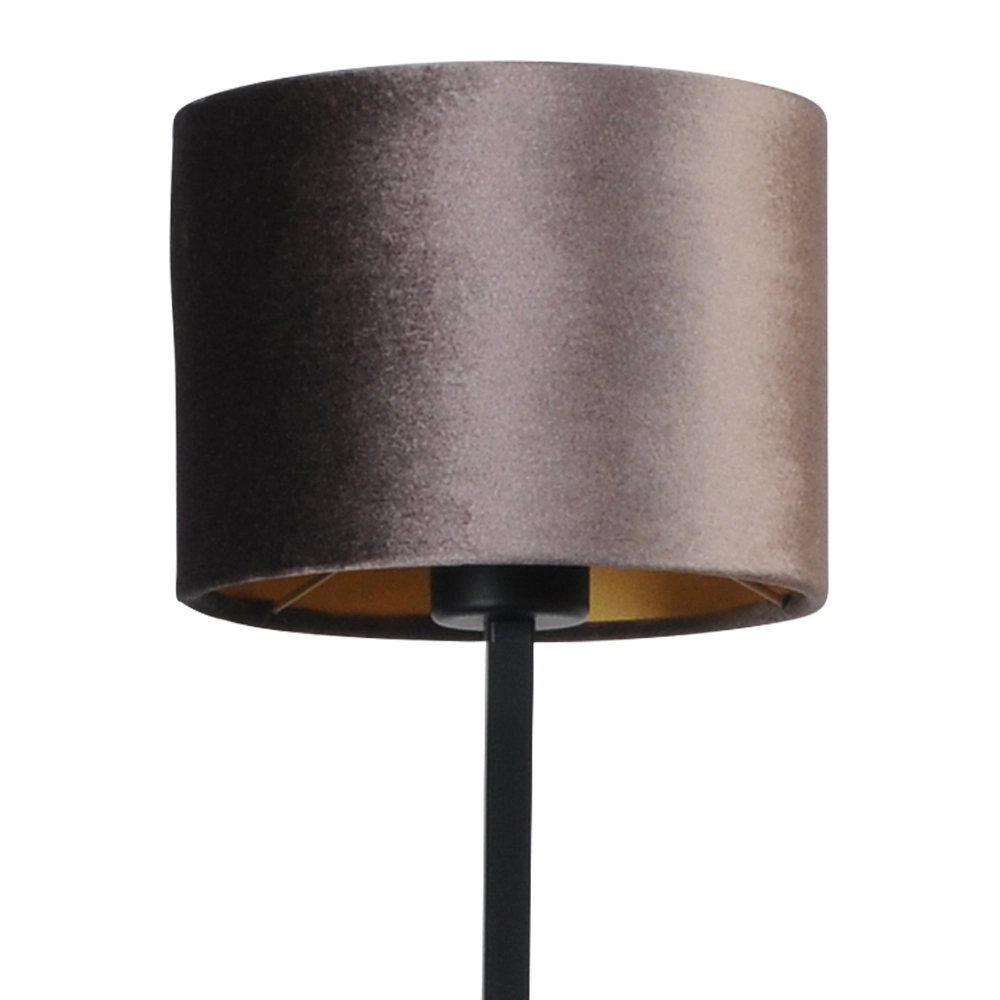 Lampe de table noire Venus avec abat-jour marron Masterlight 8718121218267