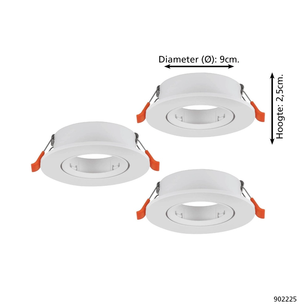 Lot de 3 spots encastrés Barranco blanc Ø 9cm Eglo 9008606359097