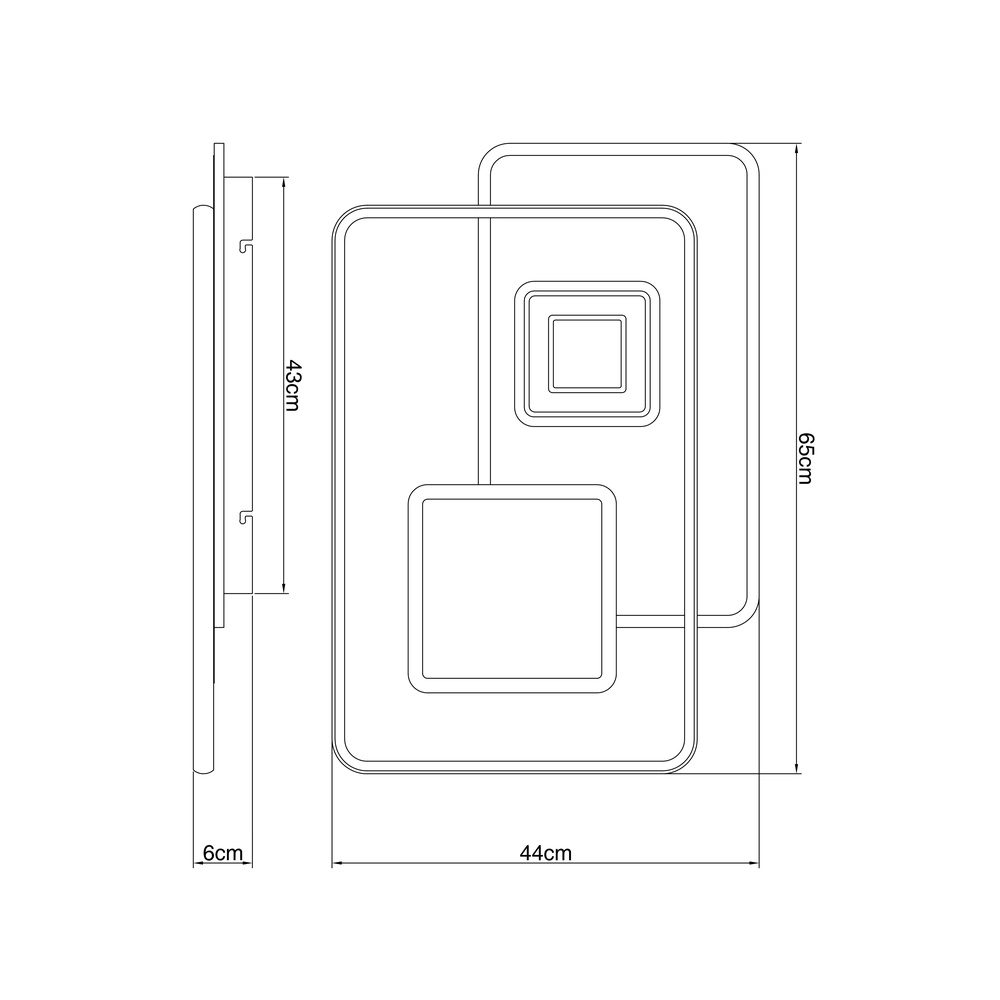 Lampe de plafond à design Roderick rectangle blanc 3000-6000K Globo 9007371411528