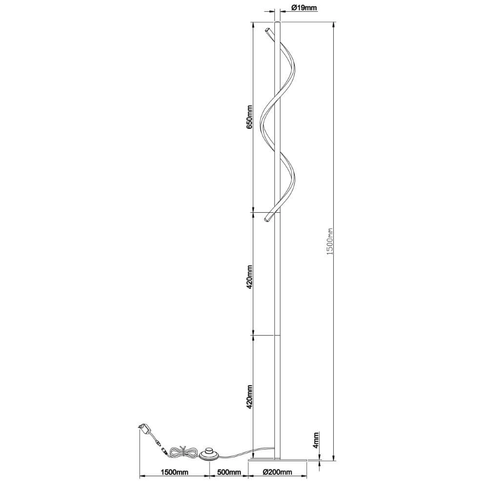 Lampadaire design Eunice noir Brilliant 4004353425516