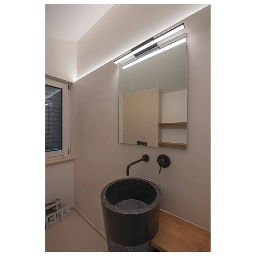 Éclairage de miroir à LED Glenos II noir SLV 4024163236584