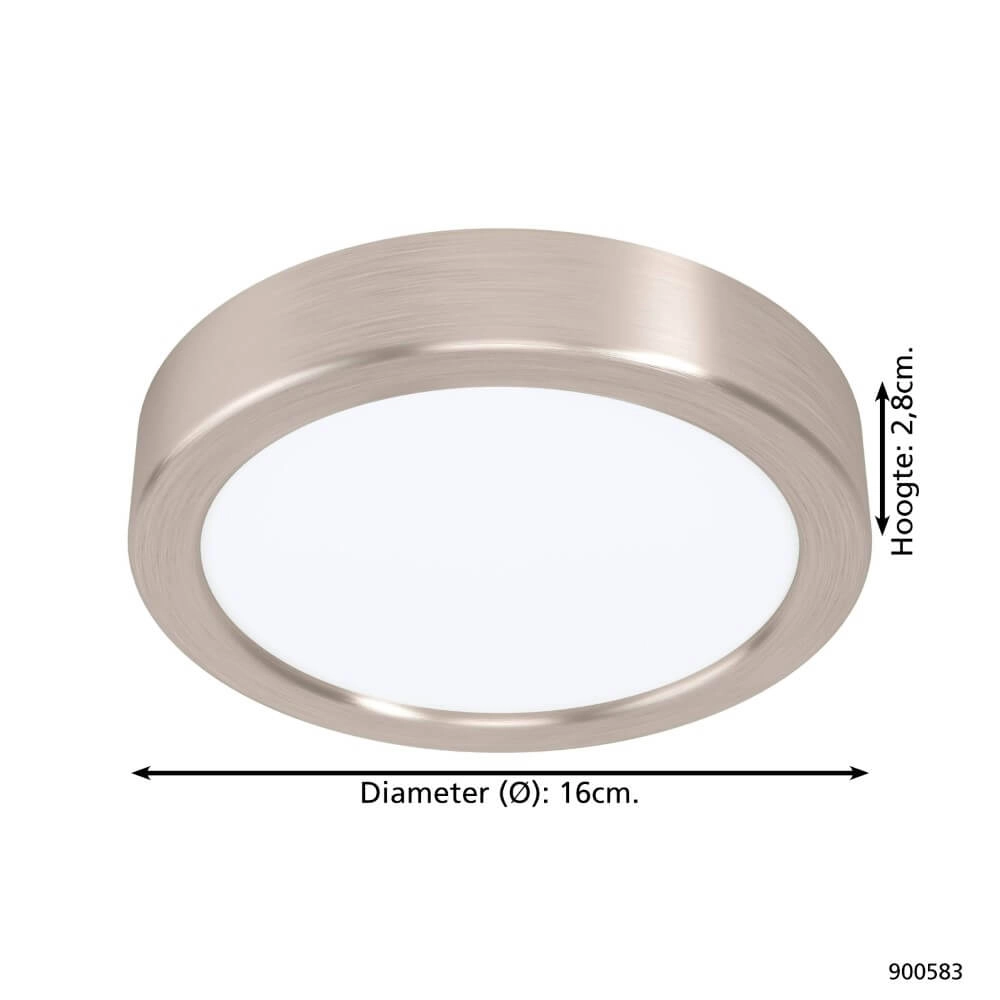 Plafonnier en acier inoxydable Fueva 5 Ø 16 cm Eglo 9008606244836