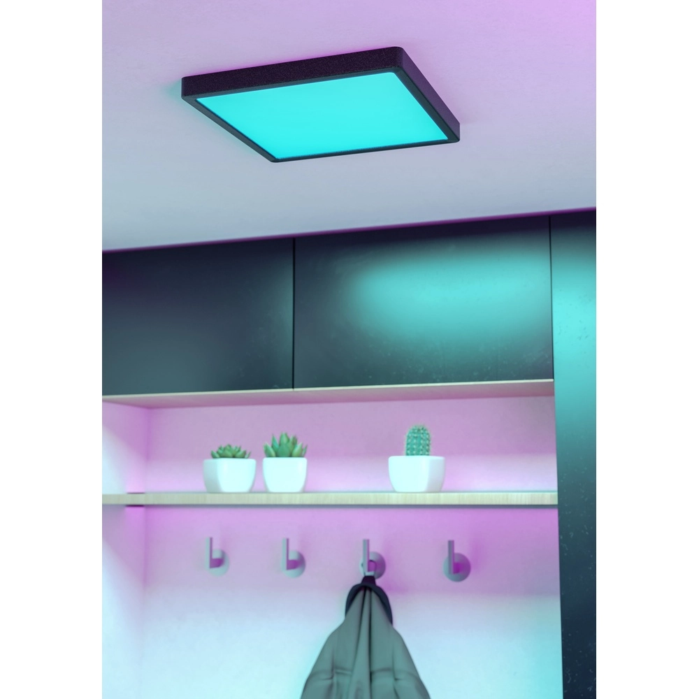 Lumière de plafond IP44 Fueva 6-Z Carré - Noir - 29,5x29,5 cm Eglo 9008606330522