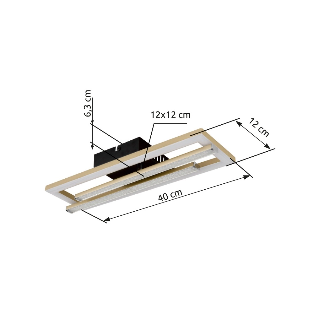 Lampe de plafond Highway noir avec or Globo 9007371453795