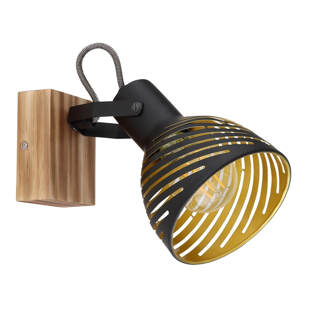 Lampe murale Lenna Bois avec du noir Globo 9007371419685