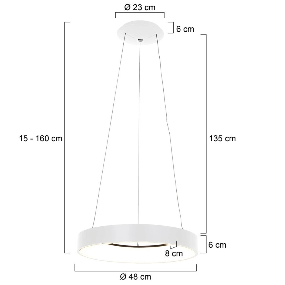 Lampe suspendue à LED Ringlede Ø 48 cm Steinhauer 8712746132854
