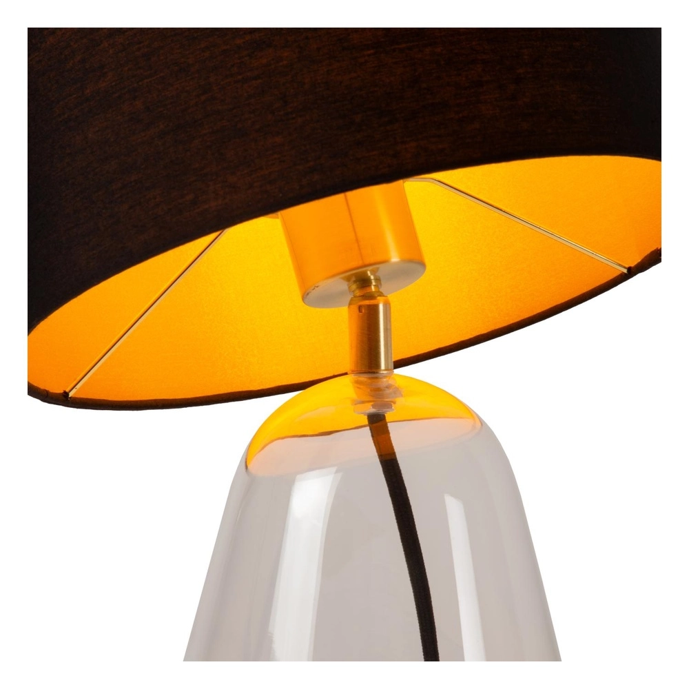 Lampe de table Campana Verre avec abat-jour noir 40 cm Lucide 5411212345806