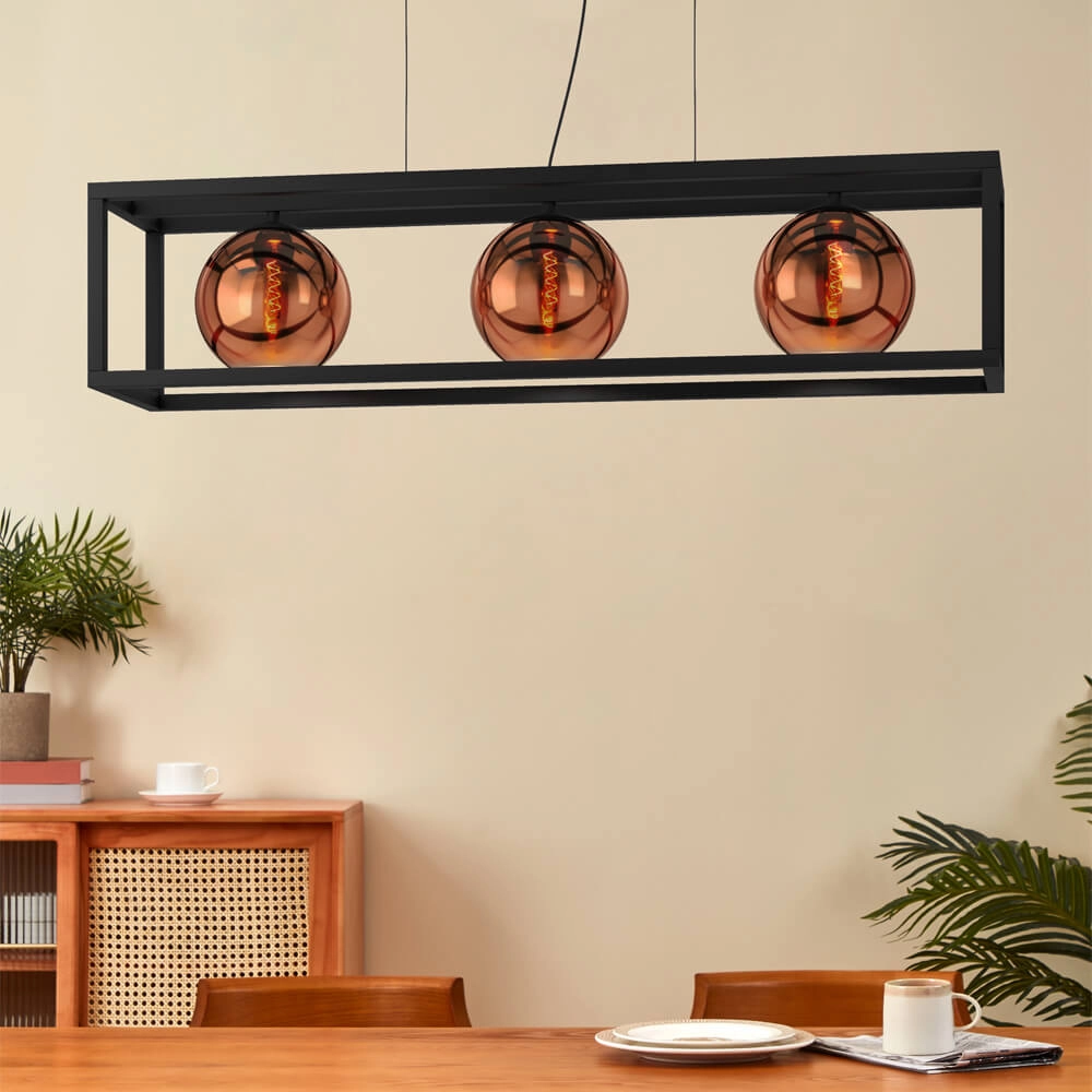 Lampe suspendue pour salle à manger Cordoba avec verre en cuivre rouge Stars of Light 9008606221448