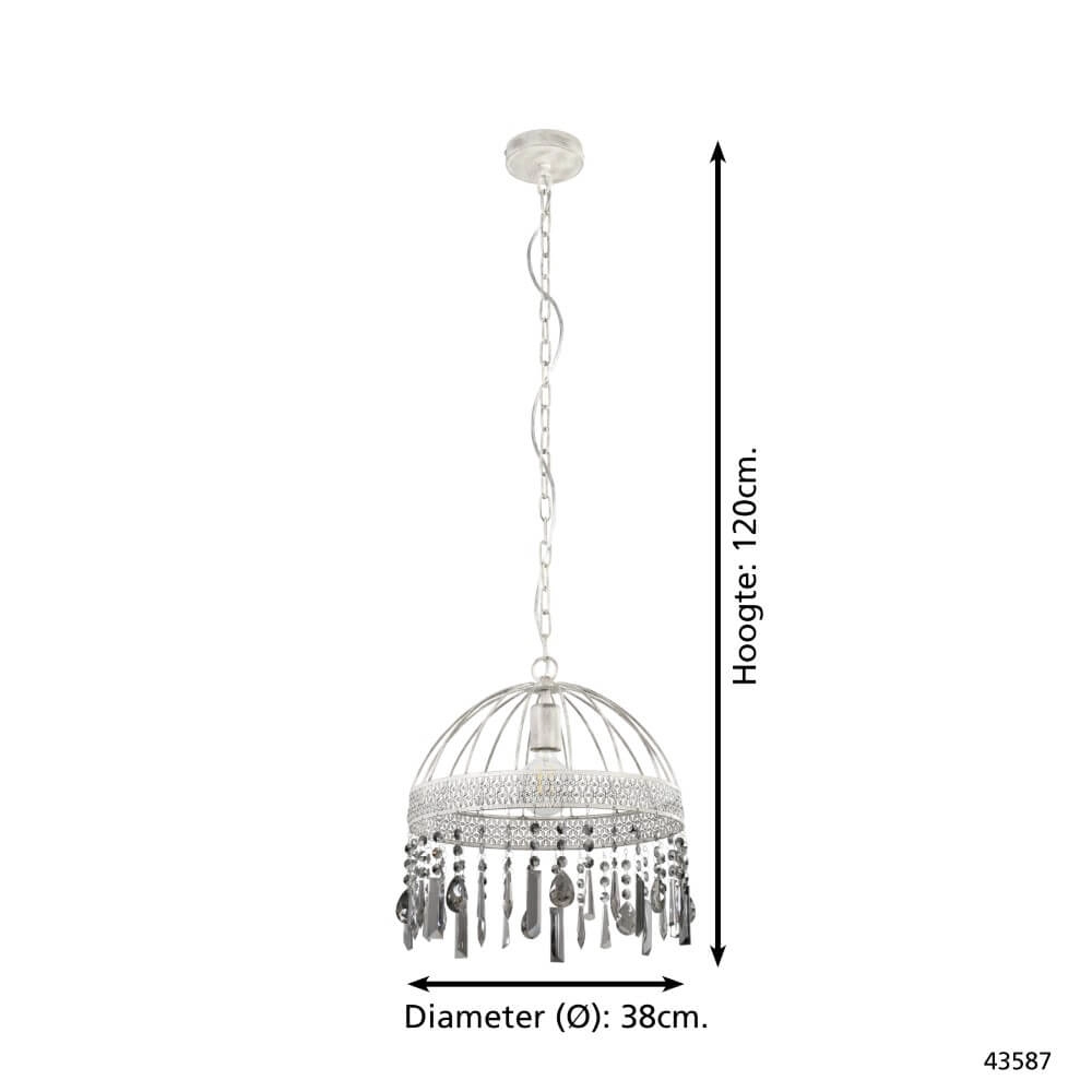 Lampe à suspension ancienne Steeleville Ø 41 cm Eglo 9002759435875