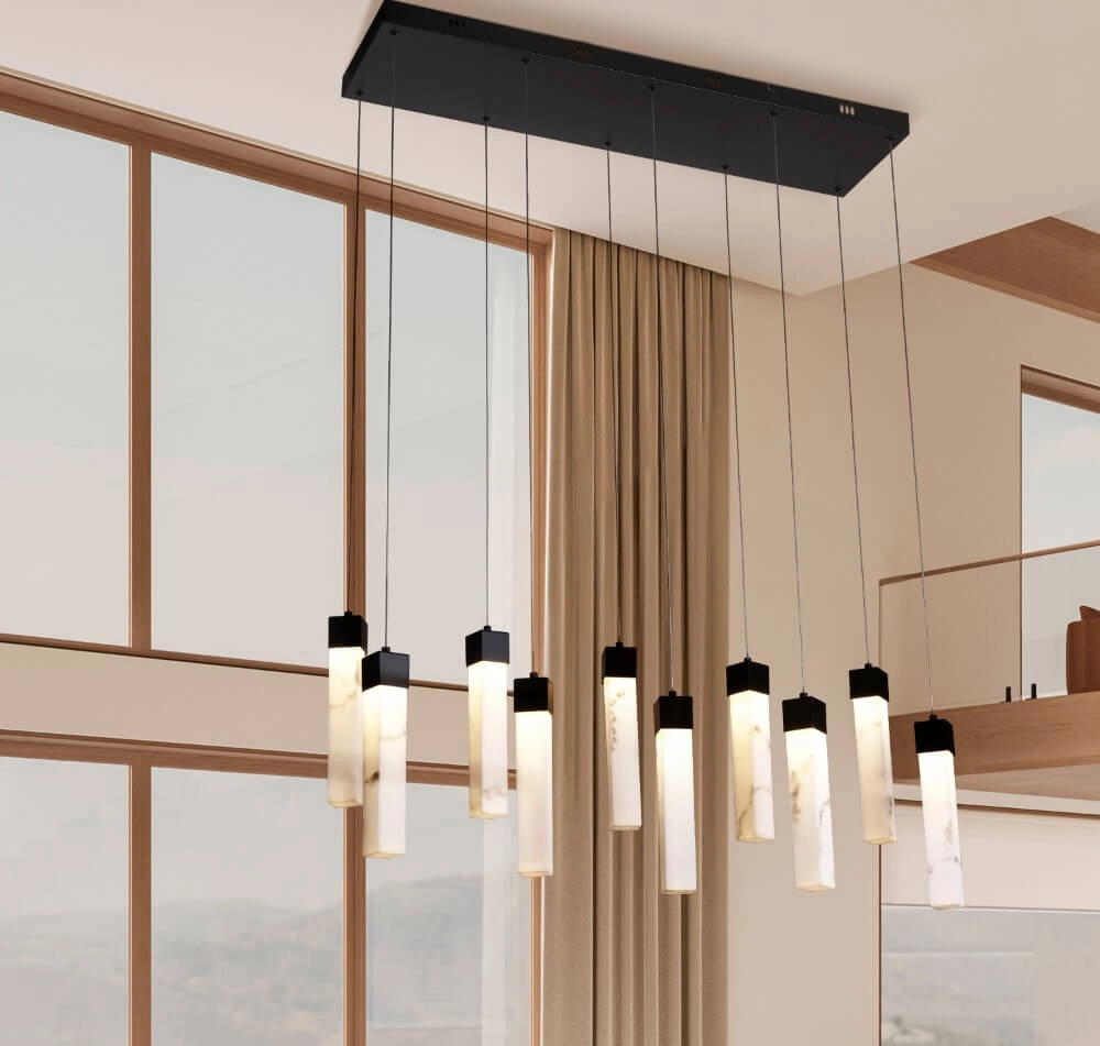 Suspension 13 lumières Moonbeam noir Searchlight 5053423273785