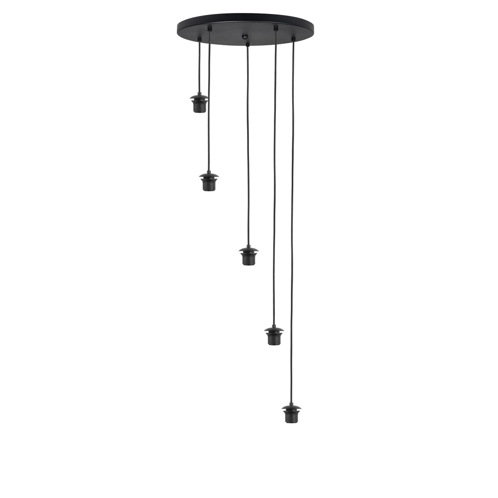 Suspension 5 lumières Fantasy noir avec verre fumé Highlight 8718379041143