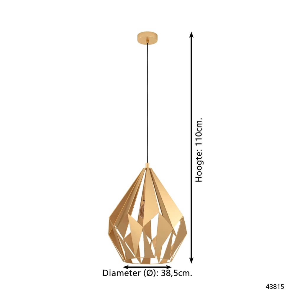 Lampe suspendue dorée Carlton Ø 38,5 cm Eglo 9002759438159
