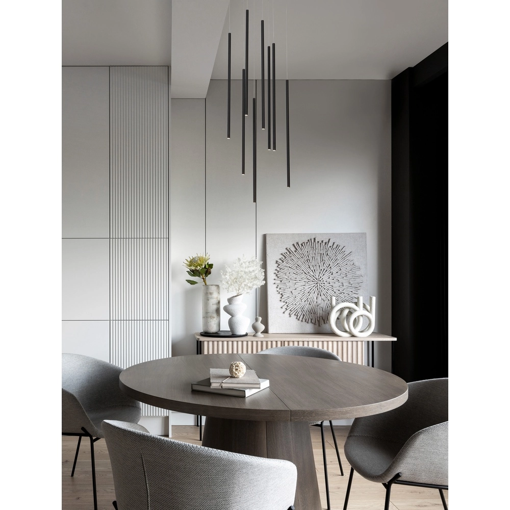 Suspension design Elettra 8 lumières noir Lyora 5212017446077