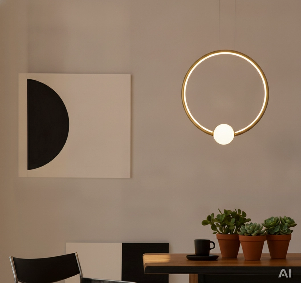 Suspension Celia Or avec rond blanc