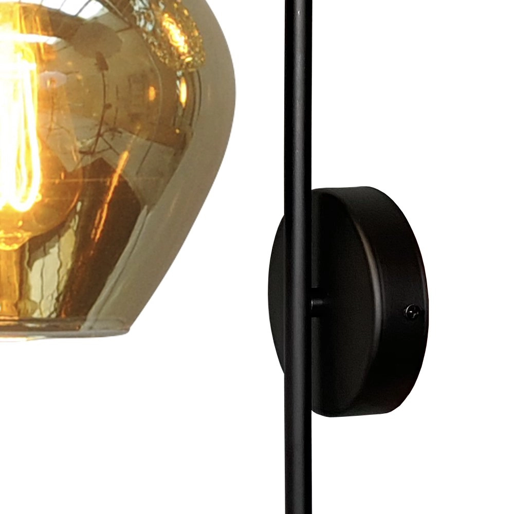 Applique noire Quinto avec verre fumé Masterlight 8718121250991