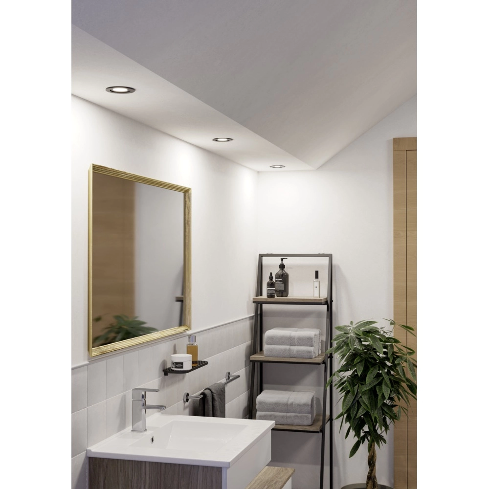 Lot de 3 spots encastrés Barranco noir Ø 8,4cm IP44 - 4000K Eglo 9008606359318