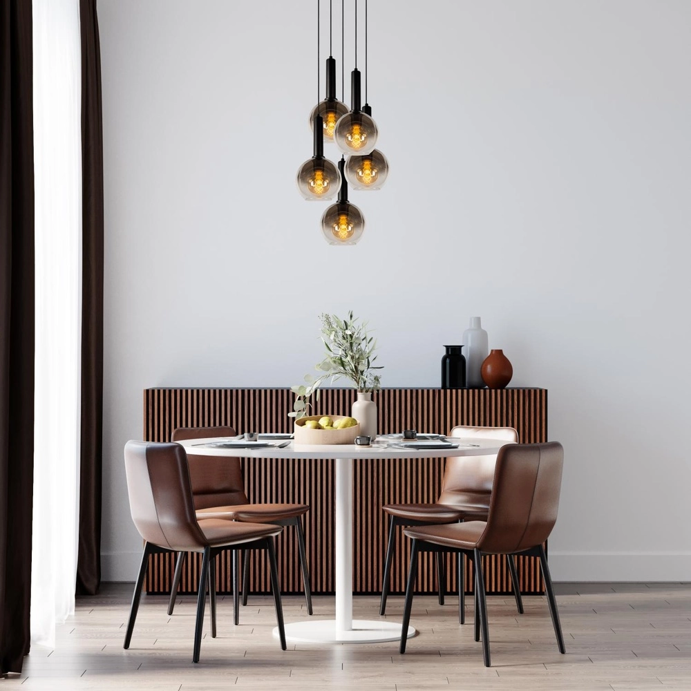 Lampe suspendue Marius Noir à 5 lumières Lucide 5411212452245