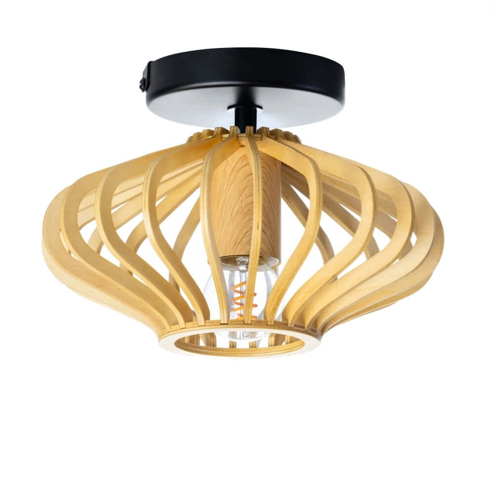 Plafonnier en bois Tess Ø 25 cm