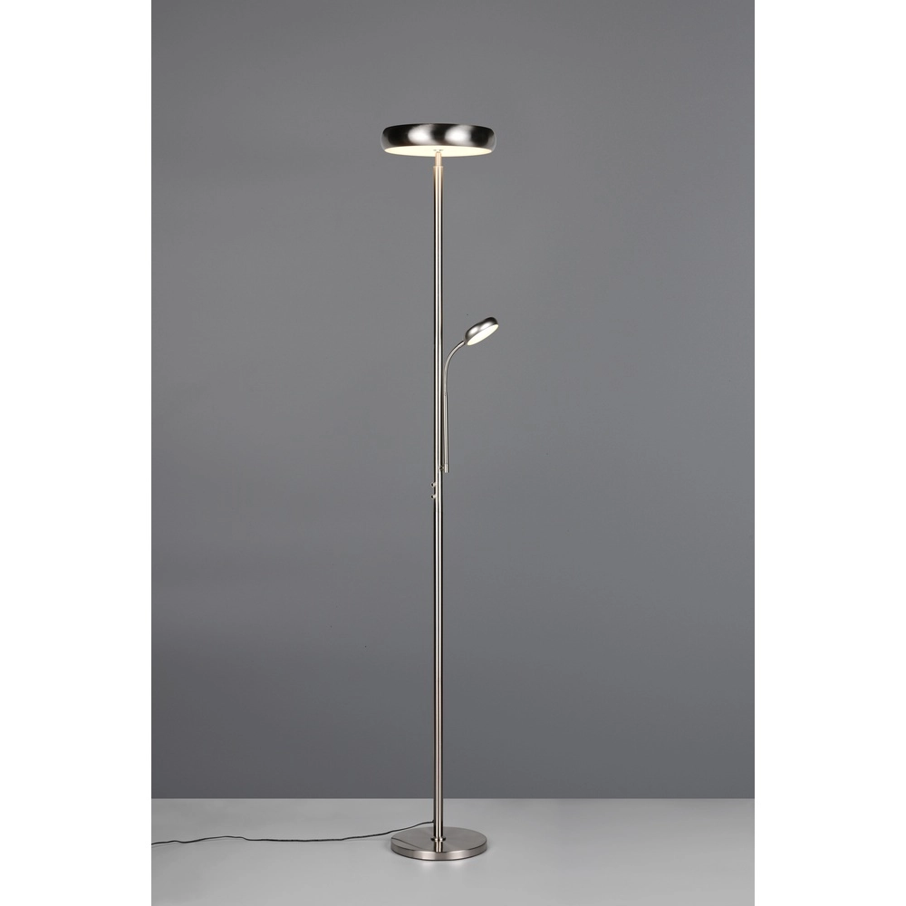 Lampadaire Palermo nickel avec lampe de lecture Trio 4017807641370