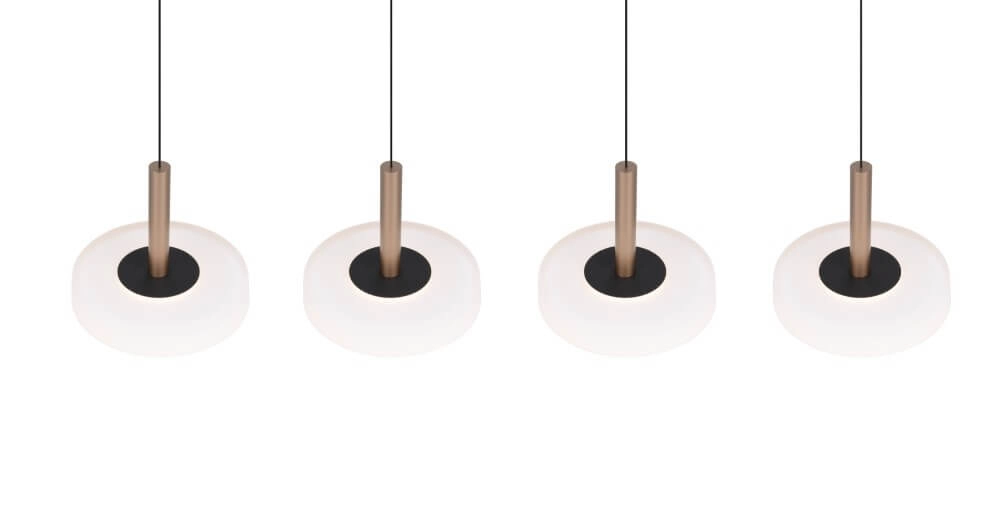 Lampe suspendue LED 4 lumières Celeste verre blanc Trio 4017807627404