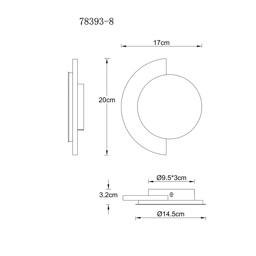 Lampe murale ronde Rojas 20 cm Globo 9007371580682