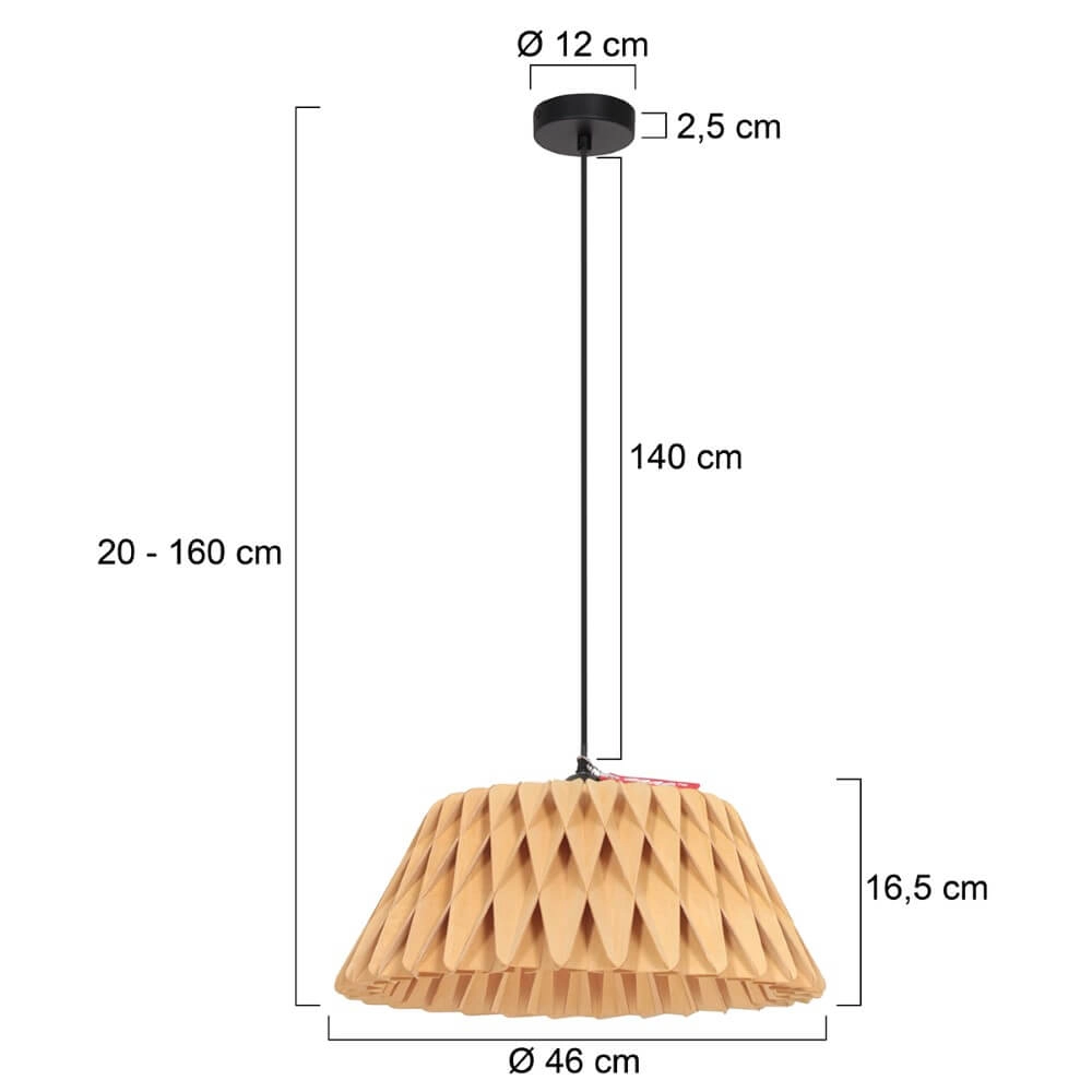 Lampe suspendue en hêtre Maze Ø 46 cm Steinhauer 8712746170436
