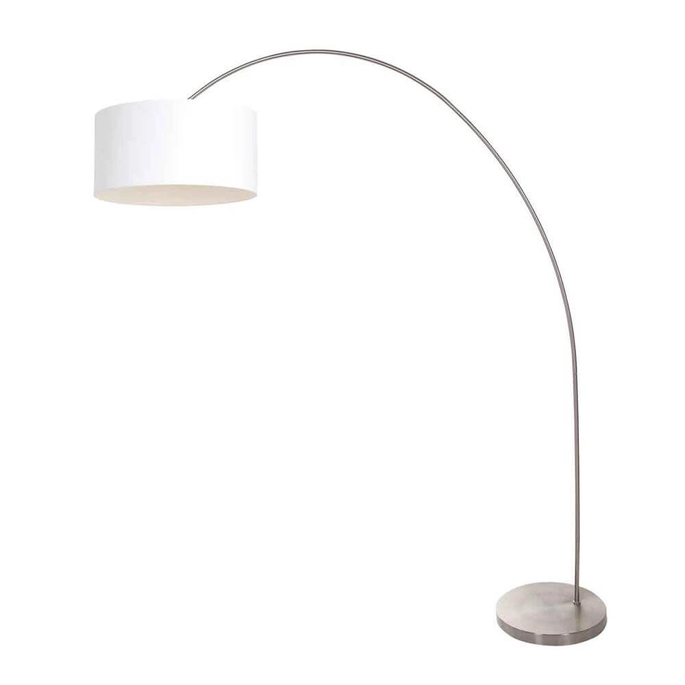 Lampe à arc Solva métal avec abat-jour blanc Steinhauer 8712746174823