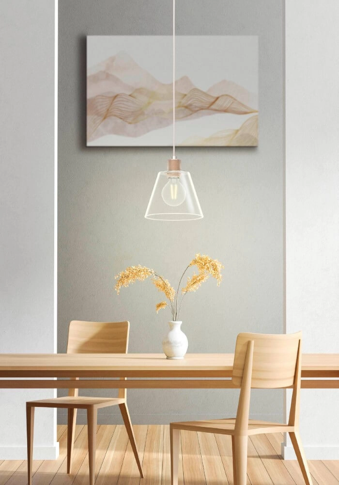 Lampe à suspension en verre Copley or rose Eglo 9002759436315