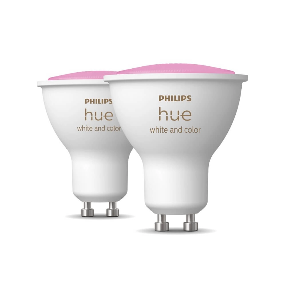 GU10 - 4,3W - White and Color lot de 2 Philips 8720169229815