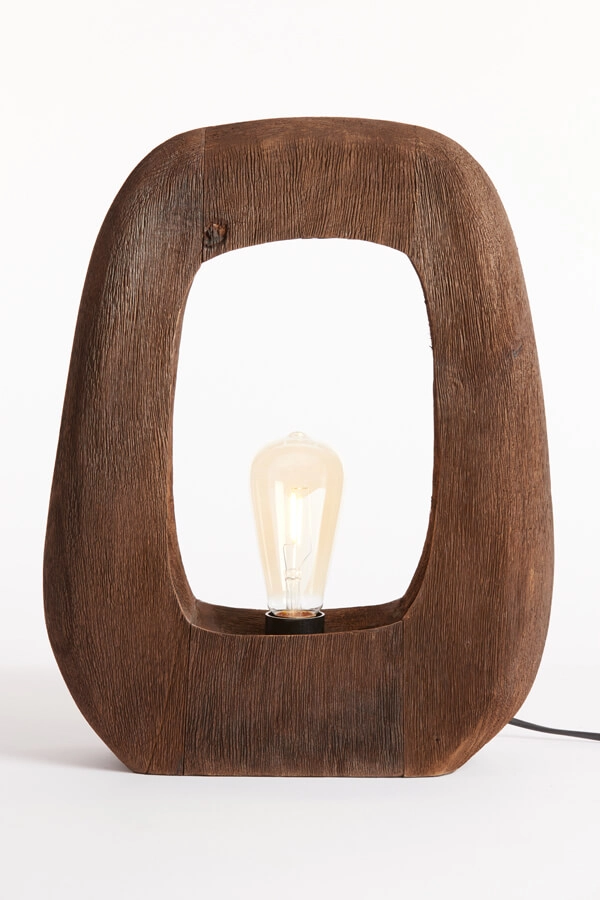 Lampe de table en bois foncé Kelafo 33 x 40 cm Lampe de table en bois foncé Kelafo 33 x 40 cm