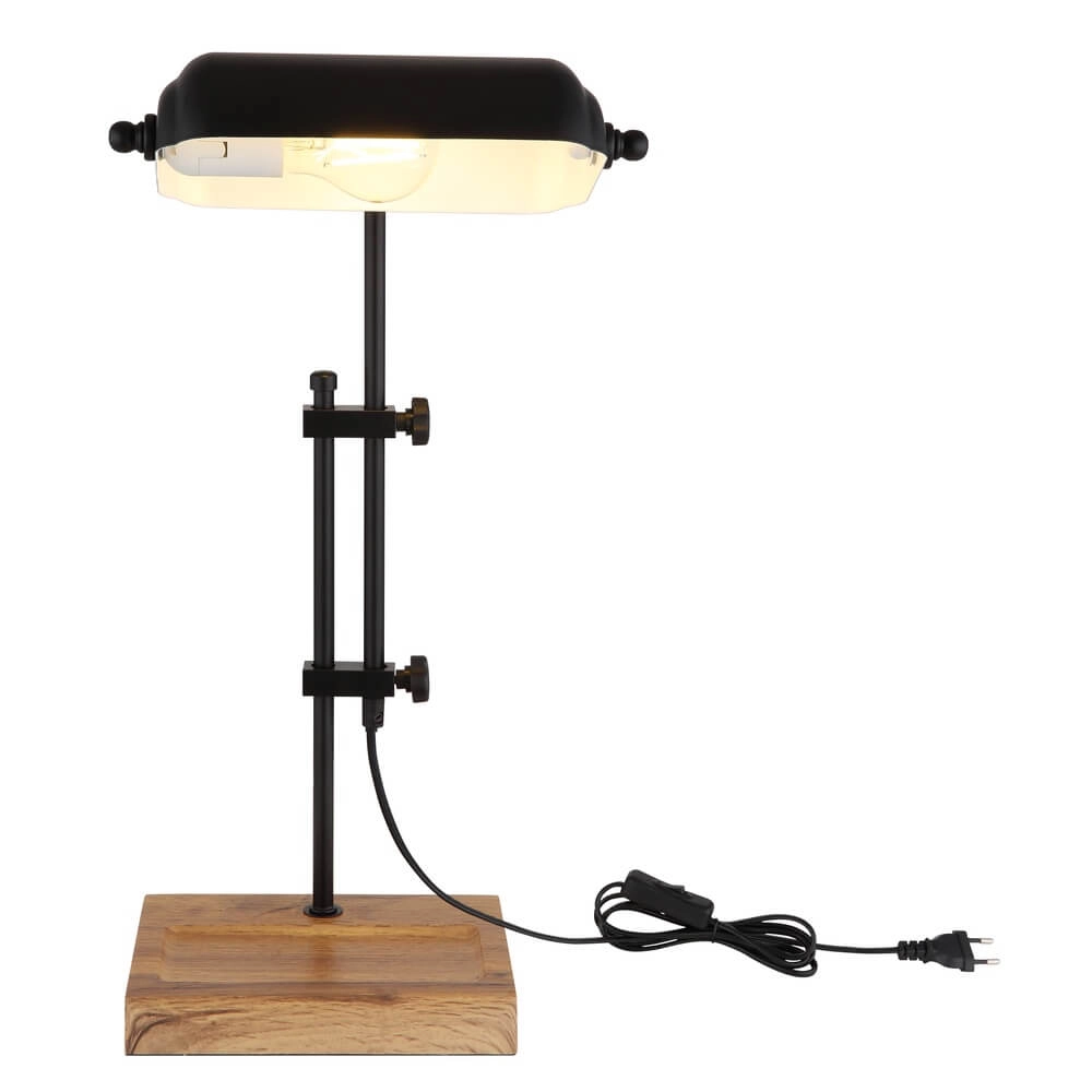 Lampe de bureau Marid bois avec noir Globo 9007371474103