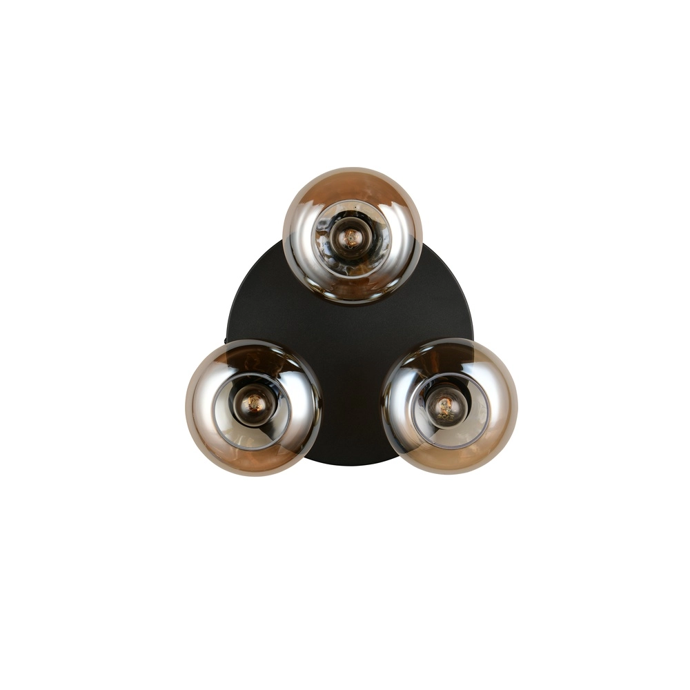 Plafonnier Divina noir avec verre ambré Trio 4017807667363