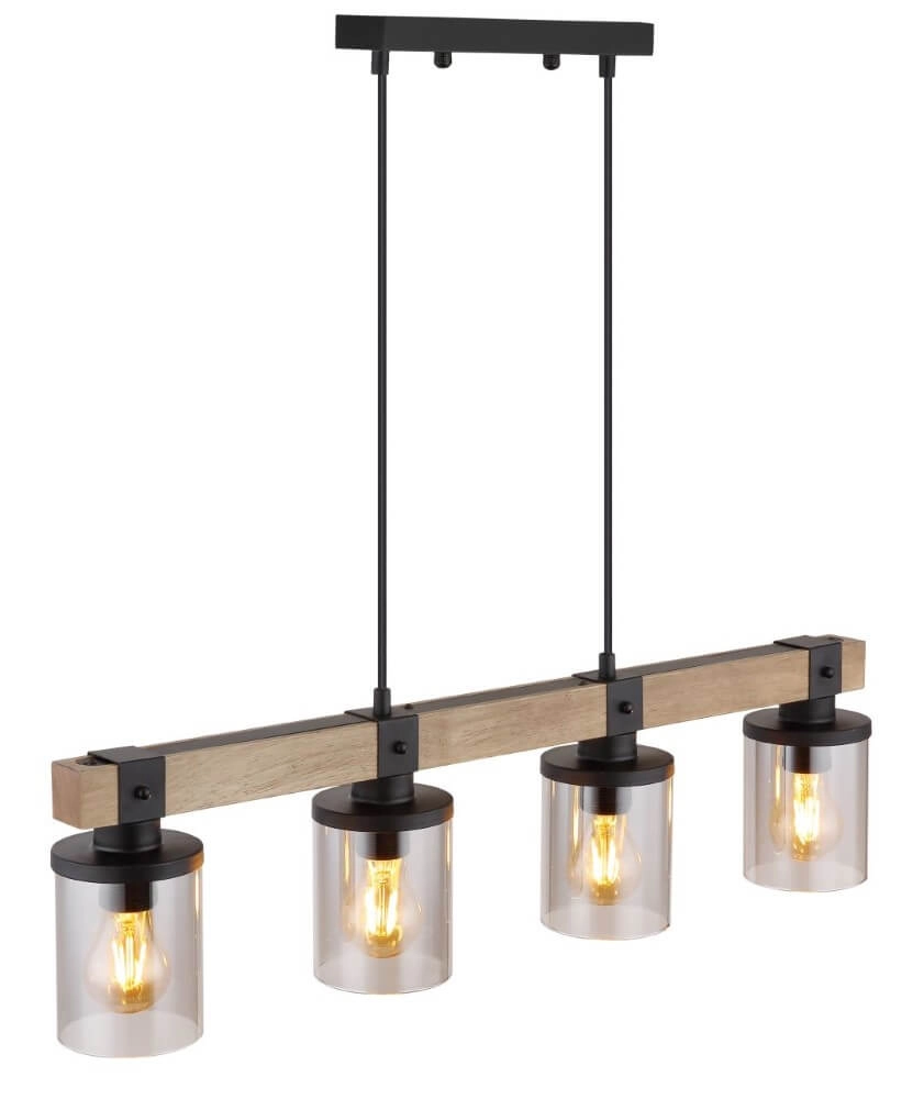 Lampe suspendue en bois Lila 4 lumières Globo 9007371431724