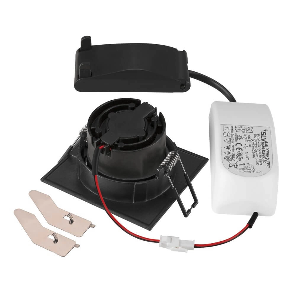 Spot LED carré New Tria 68 DTW noir - 1800-3000K - 700lm - 38g SLV 4024163277396