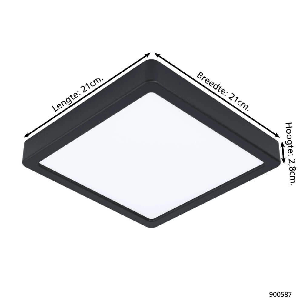 Plafonnier noir Fueva 5 21 par 21 cm Eglo 9008606244874