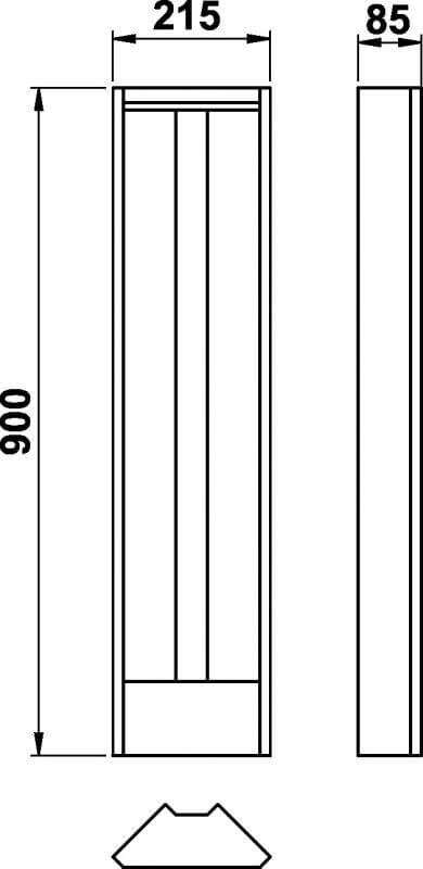 Éclairage de chemin à LED Tiron 90cm gris Albert 4007235922790