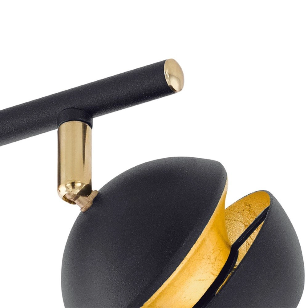 Spot de plafond LED Nocito 2 lumières noir avec or Eglo 9002759954833