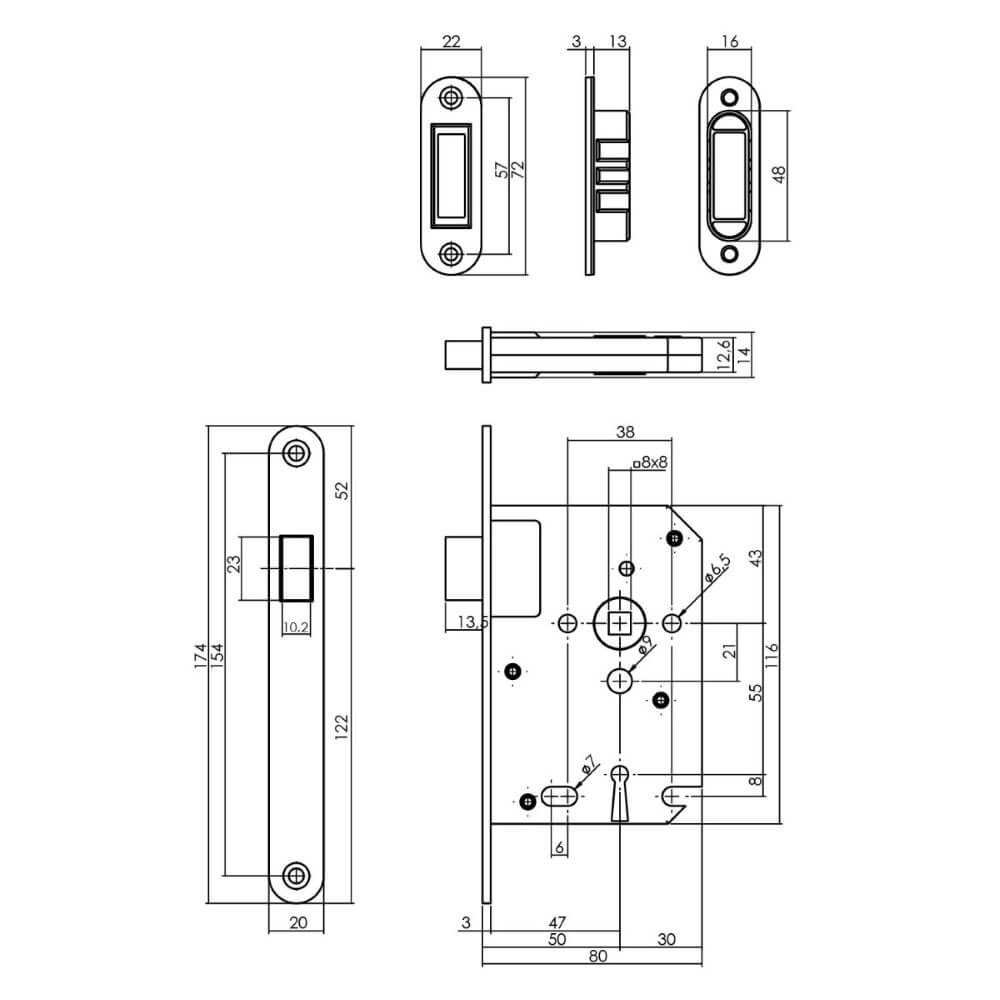 Clavier à boîtier de serrure Domus aimant en acier inoxydable arrondi Intersteel 8714186463161