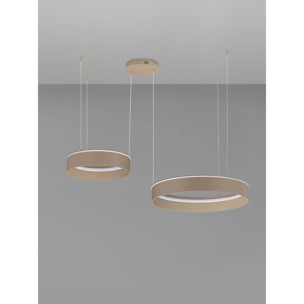 Lampe pendante moderne Olivia Double brun sable Lyora 5212017494269